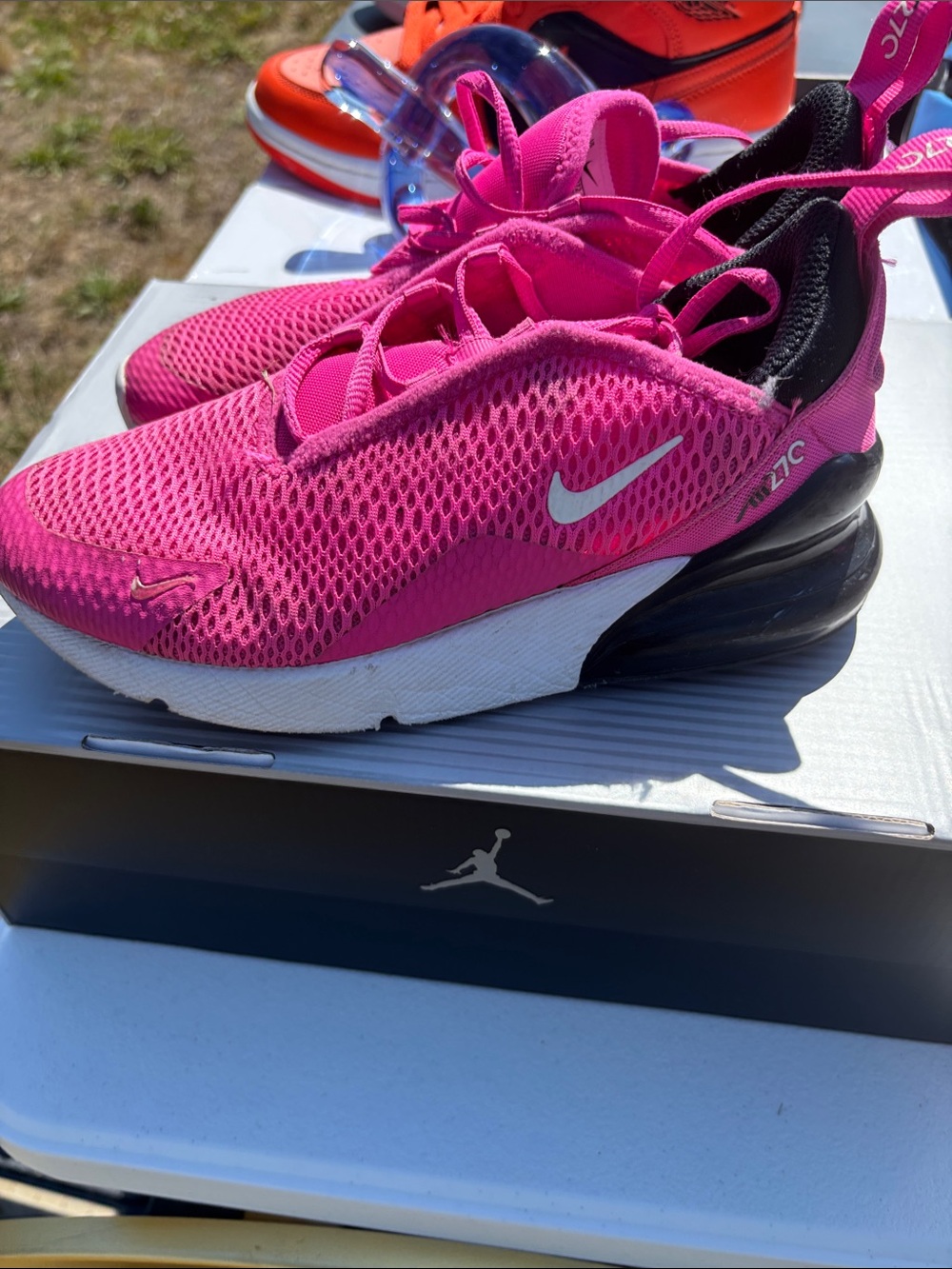 Nike Kids Pink Air Max 270-Cushioned Sneakers